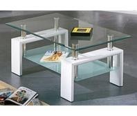 Salontafel Glas Hoogglans Wit Model Budget 100cm - Img 2
