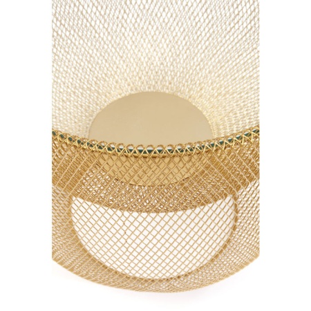 Salontafel Grid Goud Ø50cm met artistieke staalgaas - Img 5