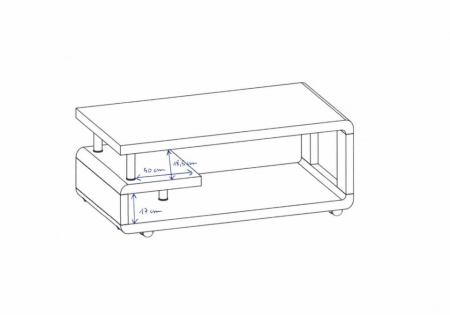 Salontafel op wielen hoogglans wit 115 cm - Img 2