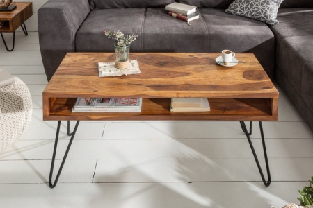 Salontafel Sheeshamhout 100cm met haarspeldpoten - Img 4