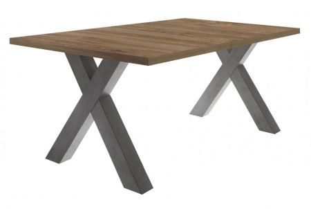 Uitschuifbare eettafel (160-210 cm), met X-vormig frame gelamenteerd hout kleur - grafiet / stirling eik - Img 2