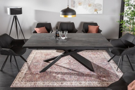 Uitschuifbare eettafel EUPHORIA 180-220-260 cm keramiek in lava-look - Img 3
