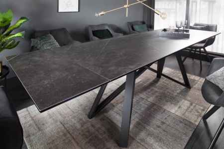 Uitschuifbare eettafel Gomes 180-220-260 cm keramiek plaat in grafiet look - Img 5