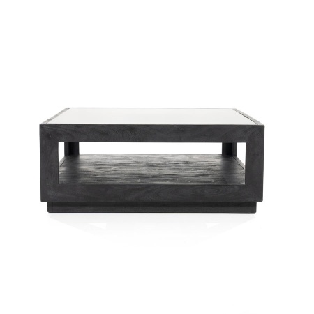 Vierkant Salontafel Liam 95x95 - zwart &amp; Glas - Img 2