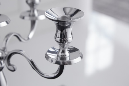 Barok kandelaar 41cm zilver 5-armige luster aluminium gepolijste kandelaar - Img 4