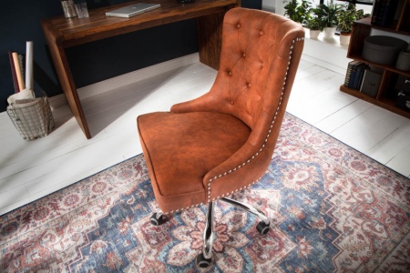 Bureaustoel Chesterfield vintage lichtbruin - Img 6