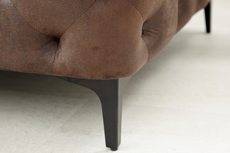 Chesterfield kruk MODERN BAROK 90 cm antiek bruine poef - Img 8