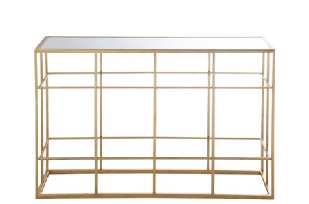 Console Metaal goud 120 cm gespiegelde glas - Img 2
