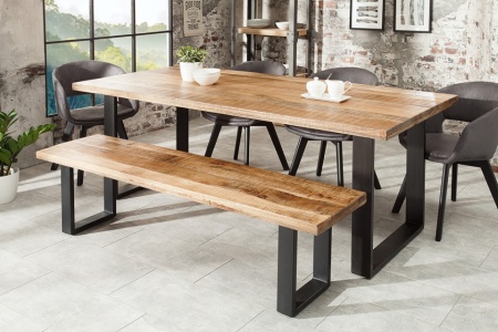 Design bank IRON CRAFT 170 cm mangohout ijzer industrieel design - Img 7