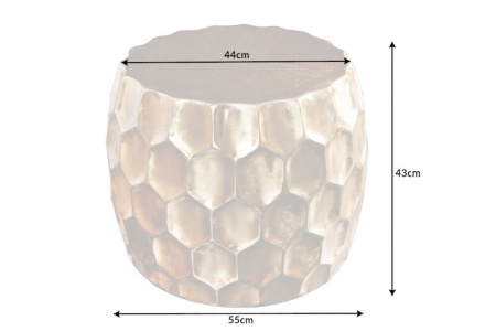 Design bijzettafel ORGANIC ORIENT 55cm goud metaal gehamerd nachtkastje handgemaakt - Img 2