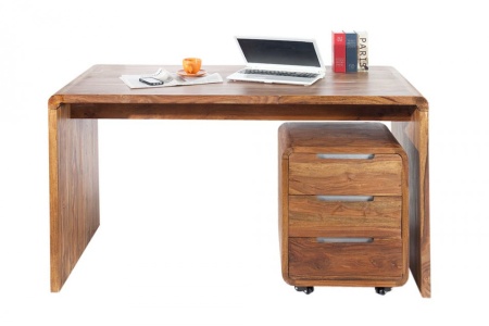 Design bureau CUBUS 150cm Sheesham Rosewood Wood Stone Finish - Img 7