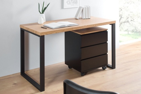 Design bureau OAK DESK 120cm eiken vintage metalen frame zwart - Img 7