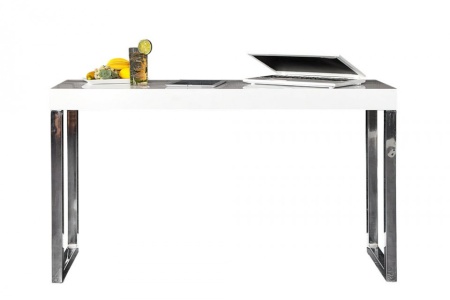 Design console WIT BUREAU 120cm wit hoogglans kantoortafel - Img 4