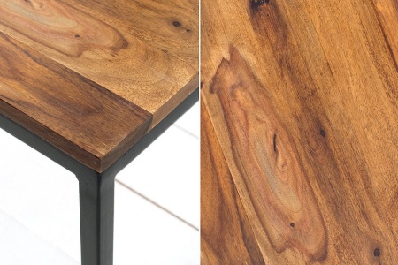Design salontafel ELEMENTS 70cm Sheesham stone finish ijzer zwart mat - Img 4