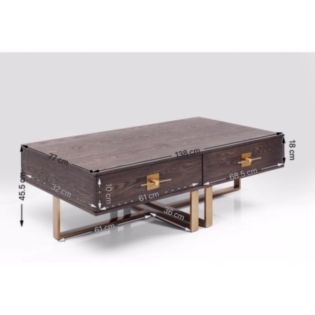 Design salontafel messinglook 135cm - Img 8