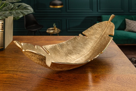 Design sierschaal GOUD BLAD 62 cm bladgoud design metaal handgemaakt - Img 2