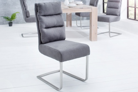 Design sledestoel COMFORT vintage grijs met RVS frame - Img 3