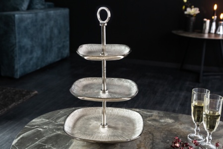 Design taartplateau ORIENT 44 cm zilver met drie verdiepingen - Img 5