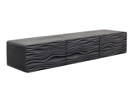 Design tv-meubel WAVE 160cm zwart massief mangohout hangend - Img 8