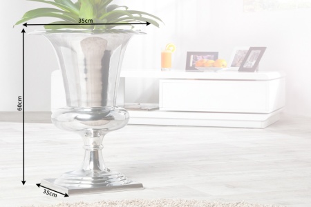 Design vaas BOAL 60cm zilveren plantenbeker aluminium - Img 7