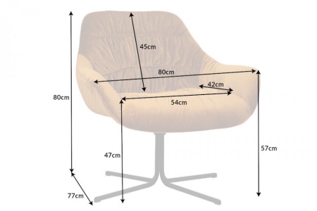 Draaifauteuil BIG DUTCH mosterdgeel fluweel met armleuningen in retrostijl - Img 2