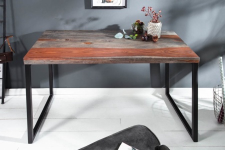 Elegant bureau ELEMENTS 118 cm Sheesham Smoked Finish metalen frame - Img 5