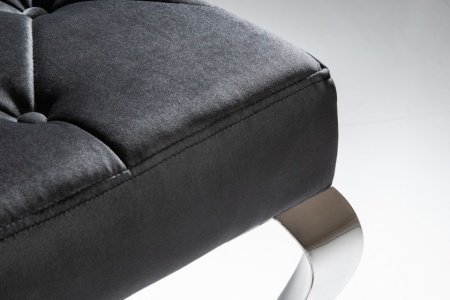 Elegante bank MODERN BAROK 172 cm zwart fluweel roestvrij staal - Img 6