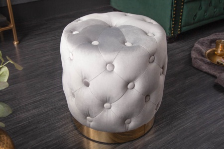 Elegante kruk MODERN BAROK 37 cm edelgrijs goud fluweel - Img 2