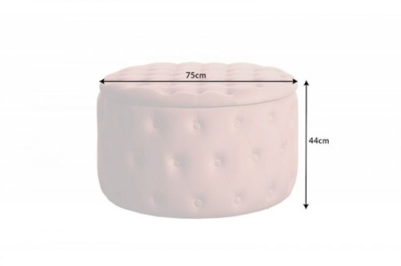 Elegante salontafel / Poef MODERN BAROK 75 cm oudroze fluwelen kruk met opbergruimte - Img 6