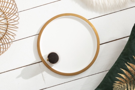 Elegante salontafel STORAGE 41 cm goud witte opbergmand met dienblad - Img 4