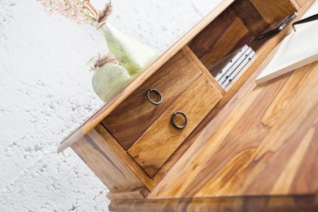 Elegante secretaresse 90 cm Sheesham massief houten bureau - Img 5
