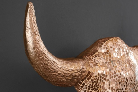 Elegante stierenkop matador 56 cm goud met mozaïek decoratie wanddecoratie - Img 3