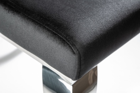 Elegante stoel MODERN BAROK zwart fluwelen stoelpoten van roestvrij staal - Img 7