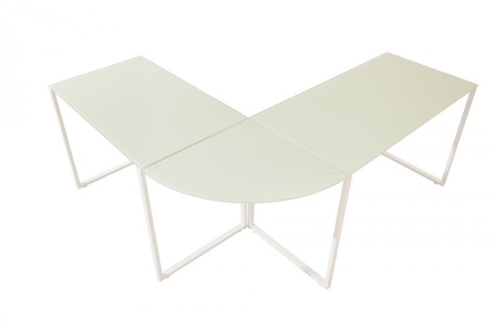 Exclusief design hoekbureau 180 cm mat wit glas - Img 6