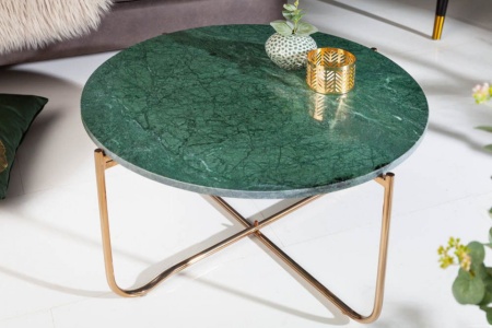 Exclusieve salontafel NOBLE 62 cm groen echt marmer hoogwaardige afwerking - Img 4