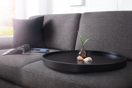 Extravagante salontafel MODULAR 60 cm mat zwart koper rond incl. Dienblad - Img 2