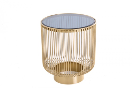 Filigraan design bijzettafel VARIATION 41cm goud zwart glas handwerk - Img 3