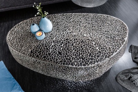 Filigrain design salontafel LEAF 122cm zilver handgemaakt - Img 2