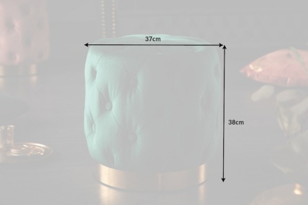 Gecapitonneerd Poef Chesterfield donkergroen goud fluweel 37 cm - Img 2