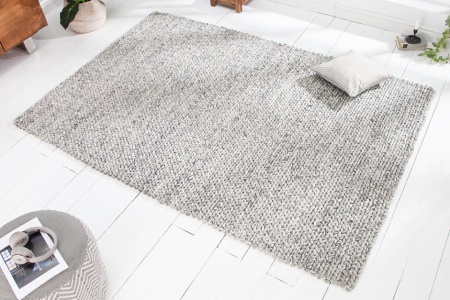 Handgemaakt tapijt HOME 240x160cm grijs gemaakt van wol - Img 4