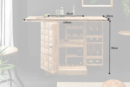 Handgemaakte barkast Moskou 130 cm acacia massief hout 3D effect - Img 8