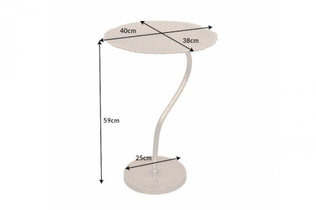 Handgemaakte bijzettafel 40 cm goud in een filigraan bladdesign - Img 2