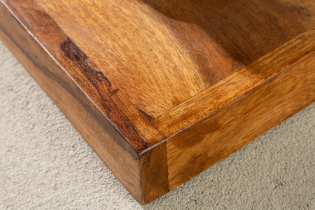 Handgemaakte bijzettafel E 60cm massief sheeshamhout variabel verstelbaar - Img 7
