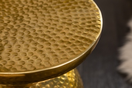 Handgemaakte bijzettafel ORIENT 36 cm goud gehamerd design - Img 4