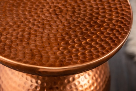 Handgemaakte bijzettafel ORIENT 36 cm koper gehamerd design - Img 7