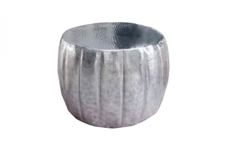Handgemaakte salontafel MARRAKESCH 55 cm zilver met gehamerd design - Img 5