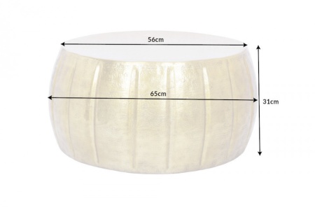 Handgemaakte salontafel MARRAKESCH 65 cm goud met gehamerd design - Img 2