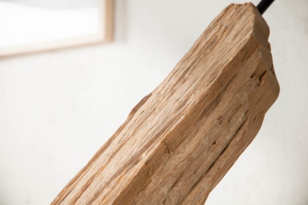 Handgemaakte vloerlamp 175 cm zwarte lamp van drijfhout met linnen kap - Img 6