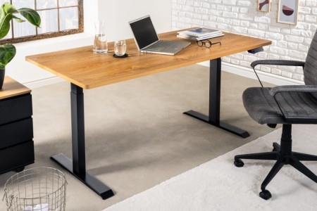 In hoogte verstelbaar bureau OAK DESK 160cm naturel eiken look industrieel design - Img 2