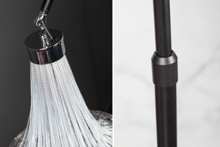 In hoogte verstelbare hanglamp ROYAL 204 cm zilver zwart met kroonluchter - Img 6